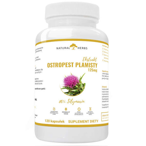 NATURAL HERBS Ostropest Plamisty Ekstrakt 125mg 120 Kaps Cena 24 90