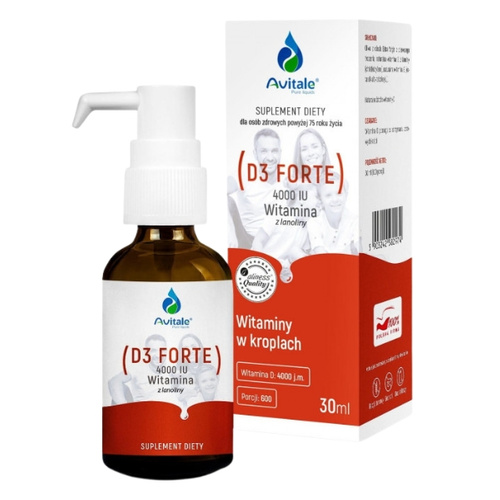 AVITALE Witamina D3 FORTE 4000 z lanoliny Olive 30ml krople