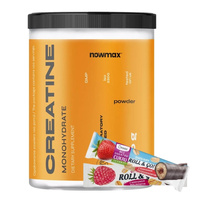 nowmax® Creatine Monohydrate 500 g + 5x CORNEXI ROLL & GO Baton Owsiany 30g