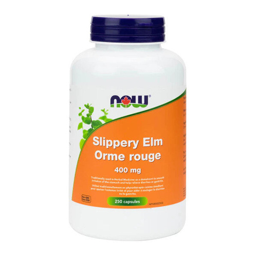 NOW FOODS Slippery Elm Orme Rouge 400mg 250 vkaps