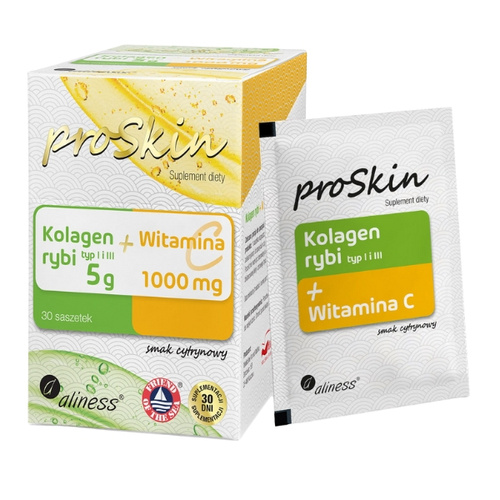 ALINESS ProSkin Kolagen Rybi 5g + Wit C 1000mg Complex x 30 saszetek 