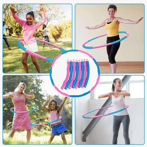Aoweika HUP-20A Hula Hoop składany różowo-niebieski