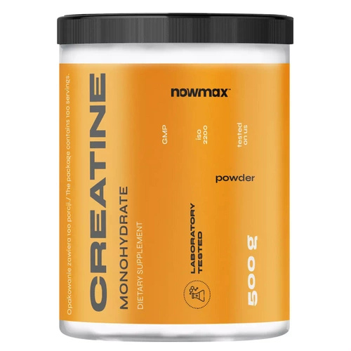 nowmax® Creatine Monohydrate 500 g + 5x CORNEXI ROLL & GO Baton Owsiany 30g