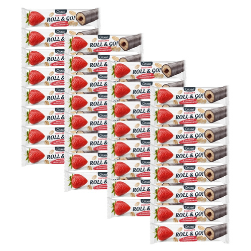 32x CORNEXI ROLL & GO Baton Owsiany z Nadzieniem Truskawkowym 30 g