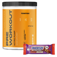 nowmax® Pre Workout xtreme Pump 500 g + MARS Protein Snickers High Protein Bar 50 g