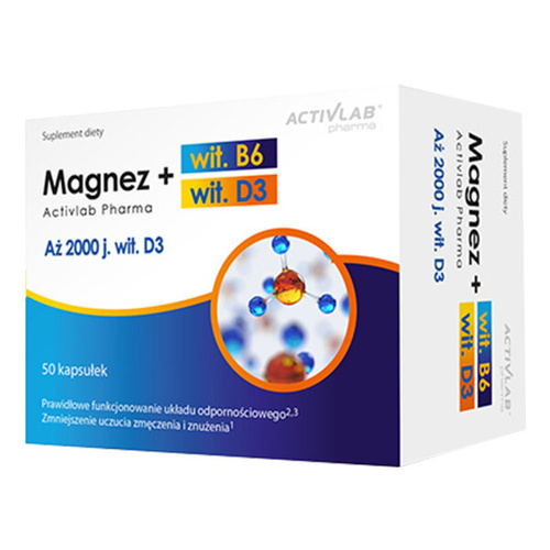 Witaminy I Minerały ACTIVLAB Magnez B6 + D3 50 kaps 