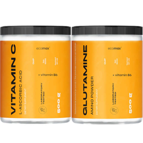 nowmax® L-Glutamine 500 g + nowmax® Vitamin C 500 g