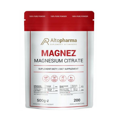 ALTO PHARMA Cytrynian Magnezu w Proszku 500 g