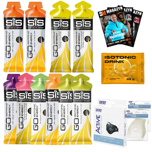SIS Go Isotonic Energy 60 ml nowmax® Isotonic Drink 25 g  + Półmaska Filtrująca + Filtr Wymienny