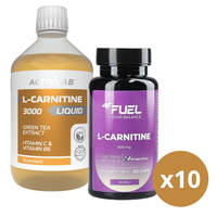 10x ACTIVLAB L-Carnitine 3000 liquid 500 ml + 10x4F FUEL L-Carnitine 60 kaps (L-karnityna)