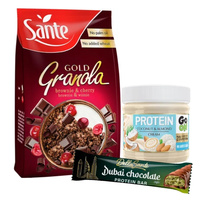 SANTE Gold Granola 300 g+ GO ON Protein Krem 180 g+ SANTE Protein Bar Dubai 45 g