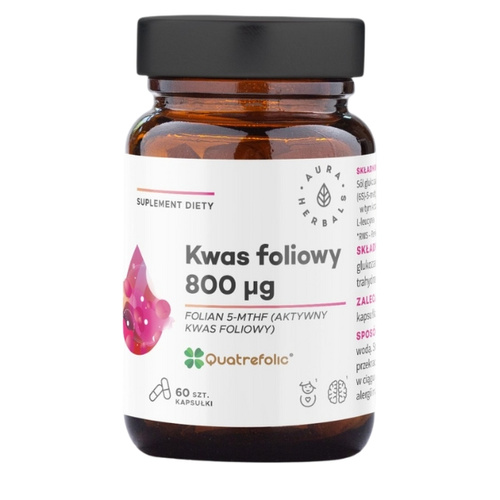 AURA HERBALS Kwas foliowy 800 μg 60 kaps