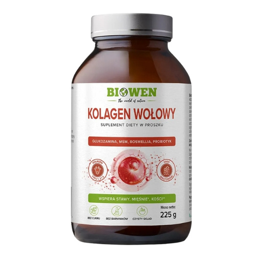 BIOWEN Kolagen Wołowy 225 g + nowmax® Vitamin C 1000mg 30 kaps