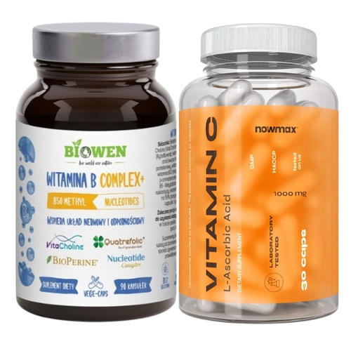 BIOWEN Witamina B-Complex 90 kaps + nowmax® Vitamin C 1000mg 30 kaps