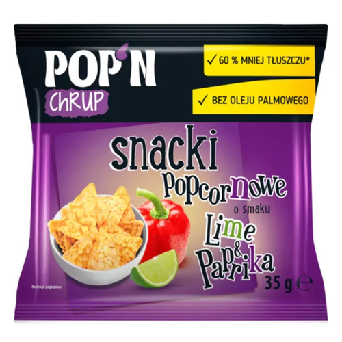 SANTE POP'N CHRUP Snacki Popcornowe Papryka + Limonka 35 g