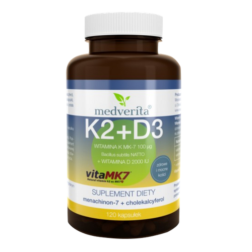 MEDVERITA Witamina K VitaMK7 100µg + D 2000 IU 120 kaps