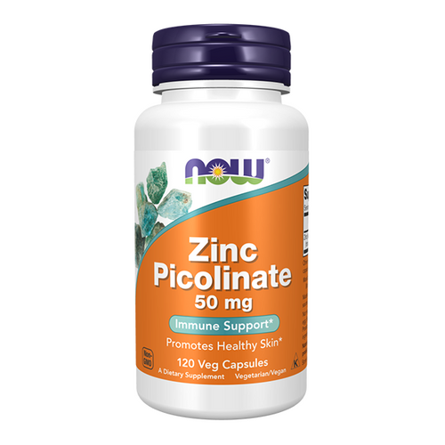 NOW FOODS Zinc Picolinate - Pikolinian Cynku 50mg 120 vkaps 