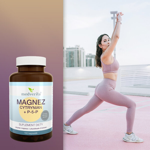 MEDVERITA Magnez Cytrynian + P-5-P 100 kaps
