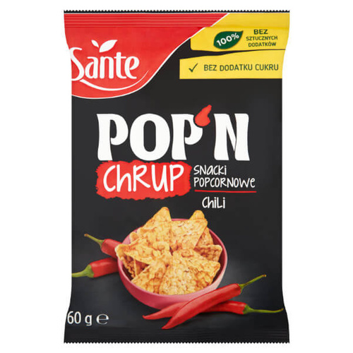 SANTE POP'N CHRUP Snacki Popcornowe z Papryką 60 g