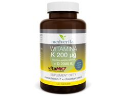 MEDVERITA Witamina K VitaMK7 200µg + D 2000 IU 120 kaps