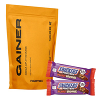 nowmax® Mega Up Gainer 1000 g+ 2x MARS Protein Snickers High Protein Bar 50 g