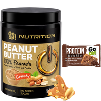 GO ON Masło Orzechowe z Kawałkami Orzechów 1000 g + GO ON Protein Cookie 50 g