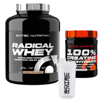 SCITEC Radical Whey 2000 g + SCITEC 100% Creatine Monohydrate 300 g + Shaker