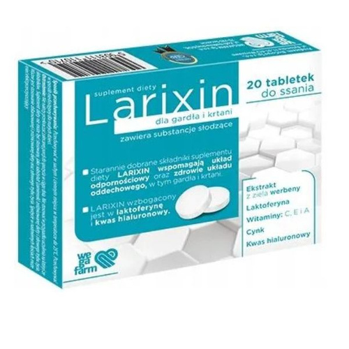 WEGAFARM LARIXIN 20 tabl. do ssania