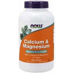 NOW FOODS Calcium & Magnesium 2:1 - Wapń + Magnez 250 tabl