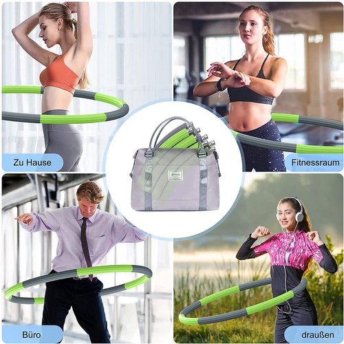 NEEMOSI Hula Hoop składane kolor zielono-szary