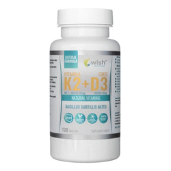 WISH Witamina K2 MK-7 100mcg + D3 2000IU 50mcg in MCT Oil 120 kaps