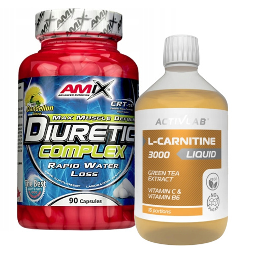 AMIX Diuretic Complex 90 kaps + ACTIVLAB L-Carnitine 3000 liquid 500 ml