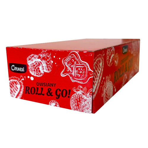 32x CORNEXI ROLL & GO Baton Owsiany z Nadzieniem Granatu Bez Glutenu 30 g