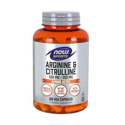 NOW SPORTS Arginine & Citrulline 500mg/250mg 120 kaps