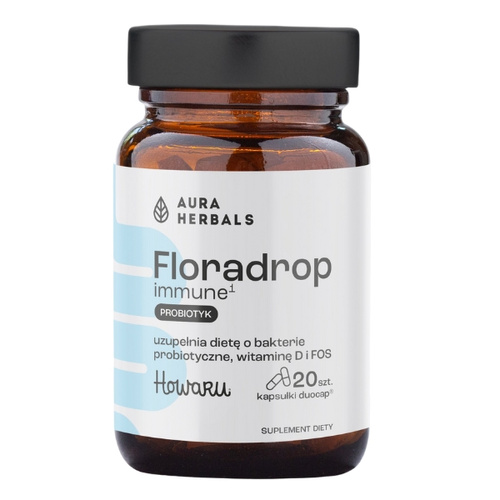 AURA HERBALS Colladrop Forte - Kolagen Morski 10 000mg 500 ml + AURA HERBALS Floradrop Immune Probiotyk 20 kaps