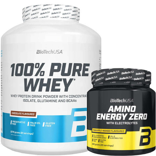 BIOTECH 100% Pure Whey 2270 g + BIOTECH Amino Energy Zero with Electrolytes 360 g