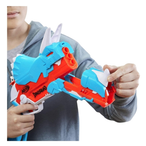 NERF Wyrzutnia DinoSquad Tricera-blast z zestawem 12 strzałek