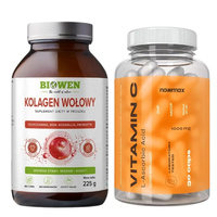BIOWEN Kolagen Wołowy 225 g + nowmax® Vitamin C 1000mg 30 kaps