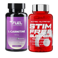 SCITEC Stim Free Burner 90 kaps + 4F FUEL L-Carnitine 60 kaps (L-karnityna)