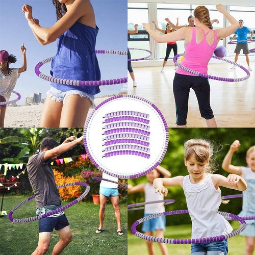 Lanboo składany hula-hoop fioletowo-szary