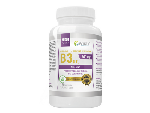 WISH Niacyna Witamina B3 (PP) 500mg + Inulina 60 kaps