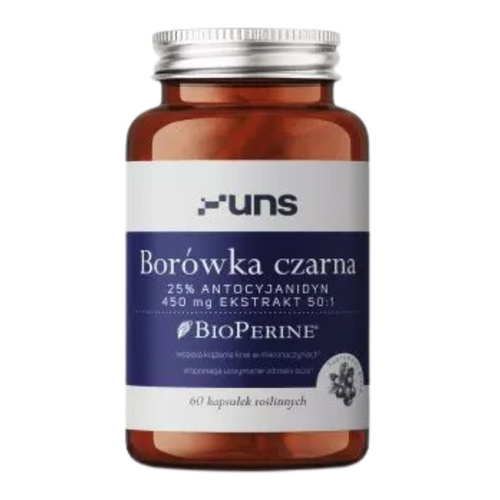 UNS Borówka Czarna + Bioperine 60 kaps