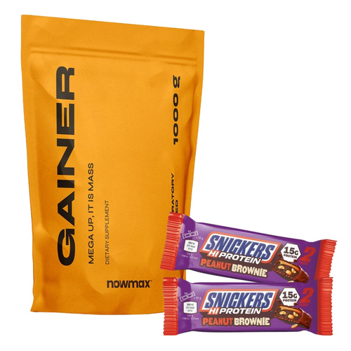nowmax® Mega Up Gainer 1000 g+ 2x MARS Protein Snickers High Protein Bar 50 g