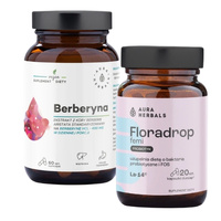 AURA HERBALS Floradrop Immune Probiotyk 20 kaps+ AURA HERBALS Berberyna 500 mg 60 kaps