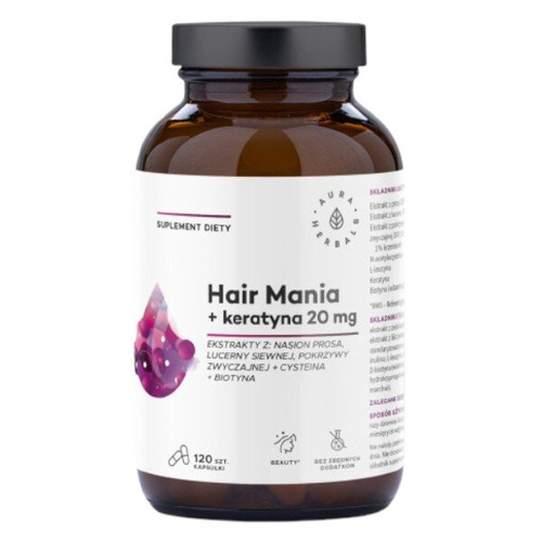 AURA HERBALS Hair Mania + Keratyna 20mg 120 kaps