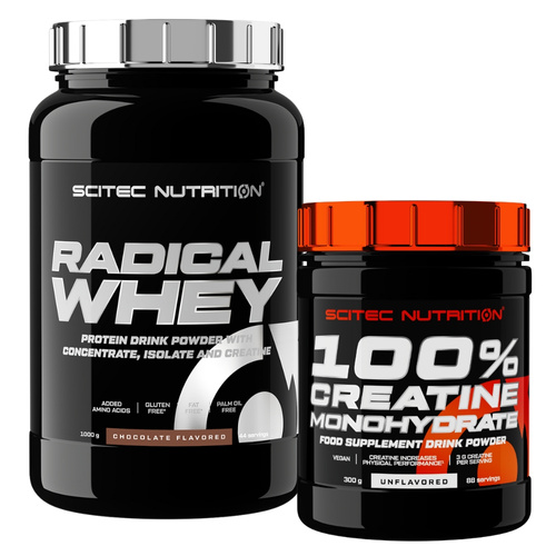 SCITEC Radical Whey 1000 g+ SCITEC 100% Creatine Monohydrate 300 g