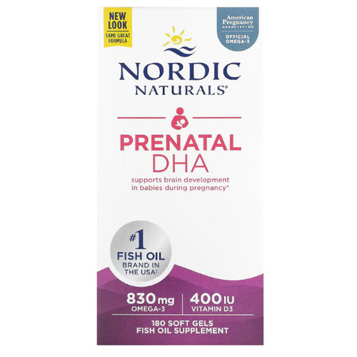 NORDIC NATURALS Prenatal DHA Omega 3 830mg + Witamina D3 400IU 180 kaps