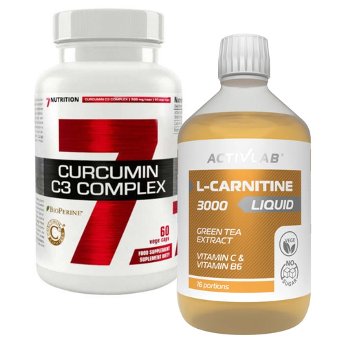 7NUTRITION Curcumin C3 Complex 500 mg 60 kaps + ACTIVLAB L-Carnitine 3000 liquid 500 ml
