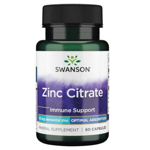 SWANSON Zinc Citrate 50mg 60 kaps