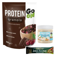 GO ON Protein Krem 180 g +GO ON Protein Granola 300 g + DELLA SANTE Dubai Chocolate Style Protein Bar 45 g